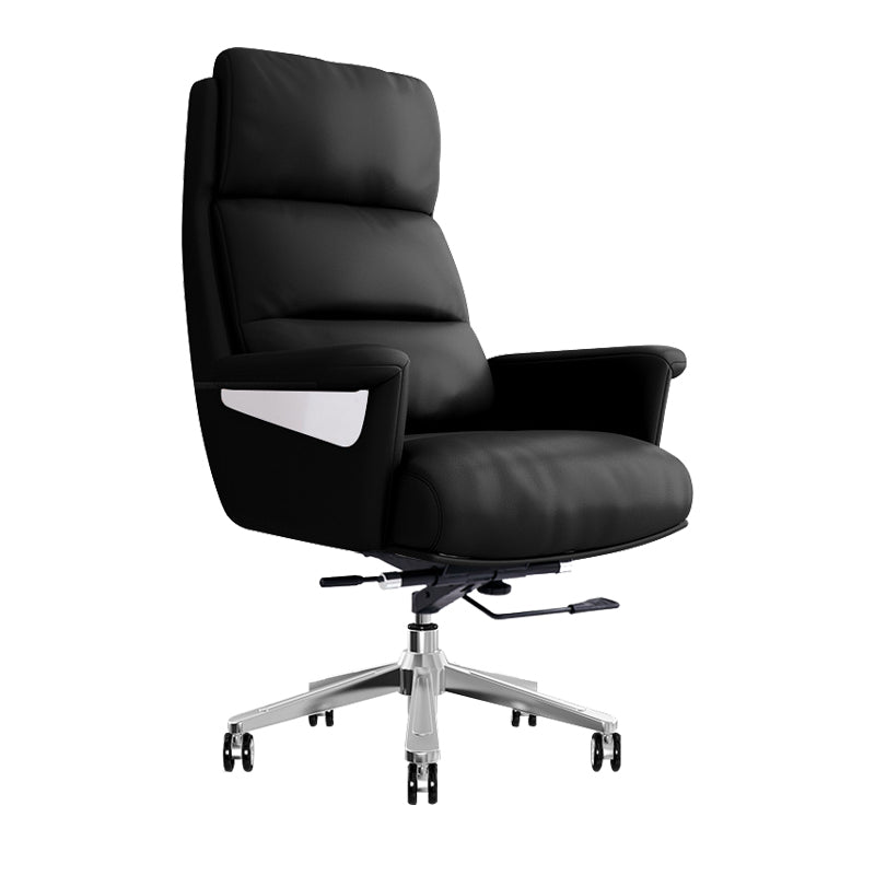 29"W Contemporary Managers Chair High Back Leather Executive Chair Black Faux Leather 1 Piece Clearhalo 'furn' 'furn_office_chair' 'Furniture' 'Office Chairs' 'Office Furniture' 'office_chair' 6430986