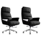 29"W Contemporary Managers Chair High Back Leather Executive Chair Black Faux Leather 2 Piece Set Clearhalo 'furn' 'furn_office_chair' 'Furniture' 'Office Chairs' 'Office Furniture' 'office_chair' 6430987