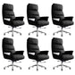 29"W Contemporary Managers Chair High Back Leather Executive Chair Black Faux Leather 6 Piece Set Clearhalo 'furn' 'furn_office_chair' 'Furniture' 'Office Chairs' 'Office Furniture' 'office_chair' 6430989