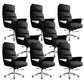 29"W Contemporary Managers Chair High Back Leather Executive Chair Black Faux Leather 8 Piece Set Clearhalo 'furn' 'furn_office_chair' 'Furniture' 'Office Chairs' 'Office Furniture' 'office_chair' 6430990