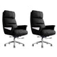 29"W Contemporary Managers Chair High Back Leather Executive Chair Black Genuine Leather 2 Piece Set Clearhalo 'furn' 'furn_office_chair' 'Furniture' 'Office Chairs' 'Office Furniture' 'office_chair' 6430992