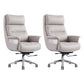 29"W Contemporary Managers Chair High Back Leather Executive Chair Light Gray Faux Leather 2 Piece Set Clearhalo 'furn' 'furn_office_chair' 'Furniture' 'Office Chairs' 'Office Furniture' 'office_chair' 6430996