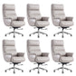 29"W Contemporary Managers Chair High Back Leather Executive Chair Light Gray Faux Leather 6 Piece Set Clearhalo 'furn' 'furn_office_chair' 'Furniture' 'Office Chairs' 'Office Furniture' 'office_chair' 6430998