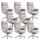 29"W Contemporary Managers Chair High Back Leather Executive Chair Light Gray Faux Leather 8 Piece Set Clearhalo 'furn' 'furn_office_chair' 'Furniture' 'Office Chairs' 'Office Furniture' 'office_chair' 6430999