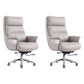29"W Contemporary Managers Chair High Back Leather Executive Chair Light Gray Genuine Leather 2 Piece Set Clearhalo 'furn' 'furn_office_chair' 'Furniture' 'Office Chairs' 'Office Furniture' 'office_chair' 6431000