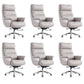 29"W Contemporary Managers Chair High Back Leather Executive Chair Light Gray Genuine Leather 6 Piece Set Clearhalo 'furn' 'furn_office_chair' 'Furniture' 'Office Chairs' 'Office Furniture' 'office_chair' 6431002