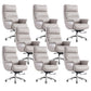 29"W Contemporary Managers Chair High Back Leather Executive Chair Light Gray Genuine Leather 8 Piece Set Clearhalo 'furn' 'furn_office_chair' 'Furniture' 'Office Chairs' 'Office Furniture' 'office_chair' 6431003