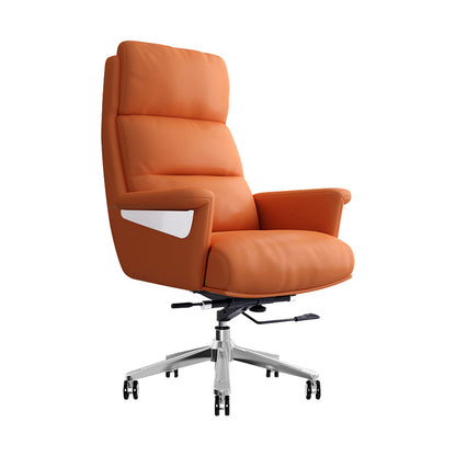 29"W Contemporary Managers Chair High Back Leather Executive Chair Orange Red Faux Leather 1 Piece Clearhalo 'furn' 'furn_office_chair' 'Furniture' 'Office Chairs' 'Office Furniture' 'office_chair' 6431004