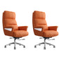 29"W Contemporary Managers Chair High Back Leather Executive Chair Orange Red Faux Leather 2 Piece Set Clearhalo 'furn' 'furn_office_chair' 'Furniture' 'Office Chairs' 'Office Furniture' 'office_chair' 6431005