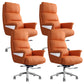 29"W Contemporary Managers Chair High Back Leather Executive Chair Orange Red Faux Leather 4 Piece Set Clearhalo 'furn' 'furn_office_chair' 'Furniture' 'Office Chairs' 'Office Furniture' 'office_chair' 6431006