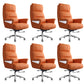 29"W Contemporary Managers Chair High Back Leather Executive Chair Orange Red Faux Leather 6 Piece Set Clearhalo 'furn' 'furn_office_chair' 'Furniture' 'Office Chairs' 'Office Furniture' 'office_chair' 6431007