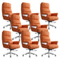 29"W Contemporary Managers Chair High Back Leather Executive Chair Orange Red Faux Leather 8 Piece Set Clearhalo 'furn' 'furn_office_chair' 'Furniture' 'Office Chairs' 'Office Furniture' 'office_chair' 6431008