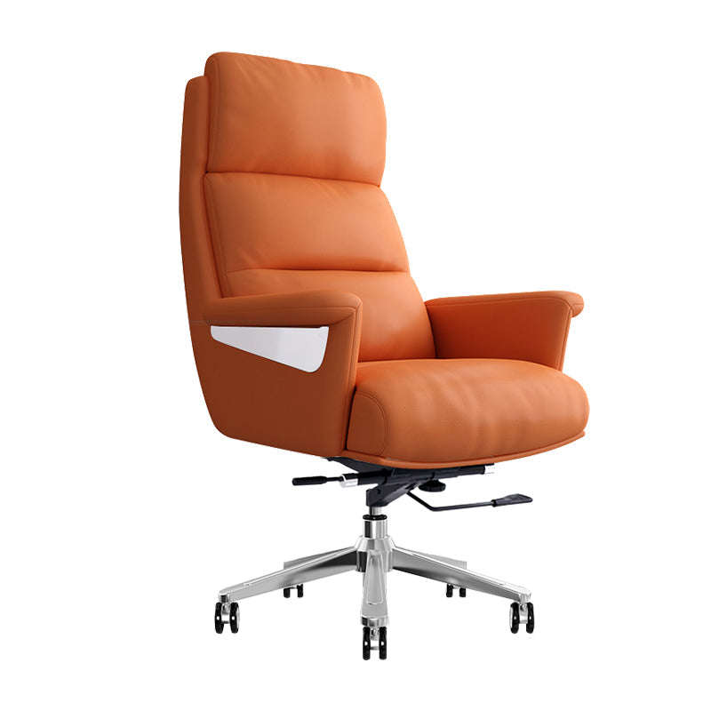 29"W Contemporary Managers Chair High Back Leather Executive Chair Orange Red Genuine Leather 1 Piece Clearhalo 'furn' 'furn_office_chair' 'Furniture' 'Office Chairs' 'Office Furniture' 'office_chair' 6431009