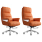 29"W Contemporary Managers Chair High Back Leather Executive Chair Orange Red Genuine Leather 2 Piece Set Clearhalo 'furn' 'furn_office_chair' 'Furniture' 'Office Chairs' 'Office Furniture' 'office_chair' 6431010