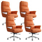 29"W Contemporary Managers Chair High Back Leather Executive Chair Orange Red Genuine Leather 4 Piece Set Clearhalo 'furn' 'furn_office_chair' 'Furniture' 'Office Chairs' 'Office Furniture' 'office_chair' 6431011