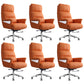 29"W Contemporary Managers Chair High Back Leather Executive Chair Orange Red Genuine Leather 6 Piece Set Clearhalo 'furn' 'furn_office_chair' 'Furniture' 'Office Chairs' 'Office Furniture' 'office_chair' 6431012
