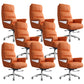29"W Contemporary Managers Chair High Back Leather Executive Chair Orange Red Genuine Leather 8 Piece Set Clearhalo 'furn' 'furn_office_chair' 'Furniture' 'Office Chairs' 'Office Furniture' 'office_chair' 6431013