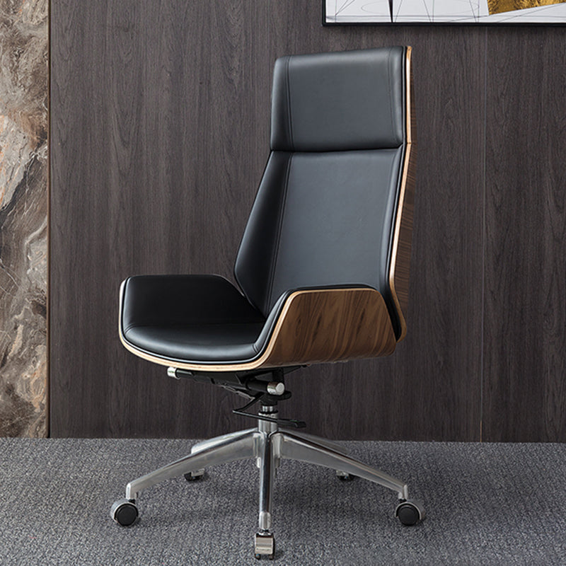 Contemporary Slide Swivel Chair Executive High Back Managers Chair Black 1 Piece Clearhalo 'furn' 'furn_office_chair' 'Furniture' 'Office Chairs' 'Office Furniture' 'office_chair' 6431080