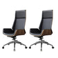 Contemporary Slide Swivel Chair Executive High Back Managers Chair Black Genuine Leather 2 Piece Set Clearhalo 'furn' 'furn_office_chair' 'Furniture' 'Office Chairs' 'Office Furniture' 'office_chair' 6431089