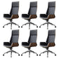 Contemporary Slide Swivel Chair Executive High Back Managers Chair Black Genuine Leather 6 Piece Set Clearhalo 'furn' 'furn_office_chair' 'Furniture' 'Office Chairs' 'Office Furniture' 'office_chair' 6431091