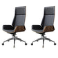 Contemporary Slide Swivel Chair Executive High Back Managers Chair Black Microfiber Leather 2 Piece Set Clearhalo 'furn' 'furn_office_chair' 'Furniture' 'Office Chairs' 'Office Furniture' 'office_chair' 6431093