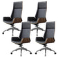 Contemporary Slide Swivel Chair Executive High Back Managers Chair Black Microfiber Leather 4 Piece Set Clearhalo 'furn' 'furn_office_chair' 'Furniture' 'Office Chairs' 'Office Furniture' 'office_chair' 6431094