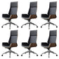 Contemporary Slide Swivel Chair Executive High Back Managers Chair Black Microfiber Leather 6 Piece Set Clearhalo 'furn' 'furn_office_chair' 'Furniture' 'Office Chairs' 'Office Furniture' 'office_chair' 6431095