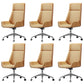 Contemporary Slide Swivel Chair Executive High Back Managers Chair Brown Faux Leather 6 Piece Set Clearhalo 'furn' 'furn_office_chair' 'Furniture' 'Office Chairs' 'Office Furniture' 'office_chair' 6431100