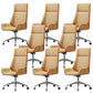 Contemporary Slide Swivel Chair Executive High Back Managers Chair Brown Faux Leather 8 Piece Set Clearhalo 'furn' 'furn_office_chair' 'Furniture' 'Office Chairs' 'Office Furniture' 'office_chair' 6431101