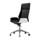 Contemporary Slide Swivel Chair Executive High Back Managers Chair Black White Faux Leather 1 Piece Clearhalo 'furn' 'furn_office_chair' 'Furniture' 'Office Chairs' 'Office Furniture' 'office_chair' 6431102