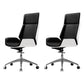 Contemporary Slide Swivel Chair Executive High Back Managers Chair Black White Faux Leather 2 Piece Set Clearhalo 'furn' 'furn_office_chair' 'Furniture' 'Office Chairs' 'Office Furniture' 'office_chair' 6431103