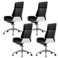 Contemporary Slide Swivel Chair Executive High Back Managers Chair Black White Faux Leather 4 Piece Set Clearhalo 'furn' 'furn_office_chair' 'Furniture' 'Office Chairs' 'Office Furniture' 'office_chair' 6431104