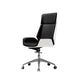 Contemporary Slide Swivel Chair Executive High Back Managers Chair Black White Genuine Leather 1 Piece Clearhalo 'furn' 'furn_office_chair' 'Furniture' 'Office Chairs' 'Office Furniture' 'office_chair' 6431107