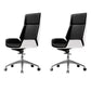 Contemporary Slide Swivel Chair Executive High Back Managers Chair Black White Genuine Leather 2 Piece Set Clearhalo 'furn' 'furn_office_chair' 'Furniture' 'Office Chairs' 'Office Furniture' 'office_chair' 6431108