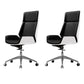 Contemporary Slide Swivel Chair Executive High Back Managers Chair Black White Microfiber Leather 2 Piece Set Clearhalo 'furn' 'furn_office_chair' 'Furniture' 'Office Chairs' 'Office Furniture' 'office_chair' 6431113