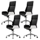 Contemporary Slide Swivel Chair Executive High Back Managers Chair Black White Microfiber Leather 4 Piece Set Clearhalo 'furn' 'furn_office_chair' 'Furniture' 'Office Chairs' 'Office Furniture' 'office_chair' 6431114