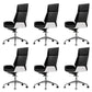 Contemporary Slide Swivel Chair Executive High Back Managers Chair Black White Microfiber Leather 6 Piece Set Clearhalo 'furn' 'furn_office_chair' 'Furniture' 'Office Chairs' 'Office Furniture' 'office_chair' 6431115