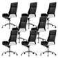 Contemporary Slide Swivel Chair Executive High Back Managers Chair Black White Microfiber Leather 8 Piece Set Clearhalo 'furn' 'furn_office_chair' 'Furniture' 'Office Chairs' 'Office Furniture' 'office_chair' 6431116