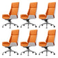 Contemporary Slide Swivel Chair Executive High Back Managers Chair Orange Genuine Leather 6 Piece Set Clearhalo 'furn' 'furn_office_chair' 'Furniture' 'Office Chairs' 'Office Furniture' 'office_chair' 6431125