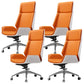 Contemporary Slide Swivel Chair Executive High Back Managers Chair Orange Microfiber Leather 4 Piece Set Clearhalo 'furn' 'furn_office_chair' 'Furniture' 'Office Chairs' 'Office Furniture' 'office_chair' 6431129