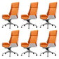 Contemporary Slide Swivel Chair Executive High Back Managers Chair Orange Microfiber Leather 6 Piece Set Clearhalo 'furn' 'furn_office_chair' 'Furniture' 'Office Chairs' 'Office Furniture' 'office_chair' 6431130
