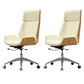 Contemporary Slide Swivel Chair Executive High Back Managers Chair Off-White Microfiber Leather 2 Piece Set Clearhalo 'furn' 'furn_office_chair' 'Furniture' 'Office Chairs' 'Office Furniture' 'office_chair' 6431143