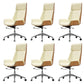Contemporary Slide Swivel Chair Executive High Back Managers Chair Off-White Microfiber Leather 6 Piece Set Clearhalo 'furn' 'furn_office_chair' 'Furniture' 'Office Chairs' 'Office Furniture' 'office_chair' 6431145