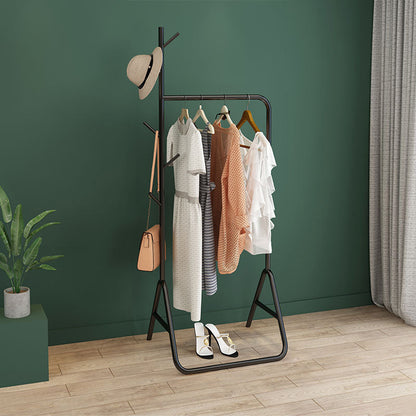 Modern Hall Stand Metal Hanging Rail Stanking y 5 ganchos Kit de entrada