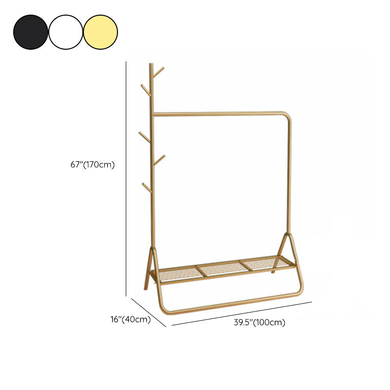 Modern Hall Stand Metal Hanging Rail Stanking y 5 ganchos Kit de entrada