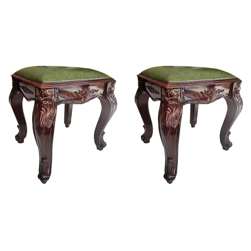 Upholstered Pouf Ottoman Pure Color Metal Frame Craving Stain Resistant Poof Stool Green Rectangle 2 Piece Set Clearhalo 'furn' 'furn_ottomans_poufs' 'Furniture' 'Living Room Furniture' 'Ottomans & Poufs' 'ottomans_poufs' 6431426