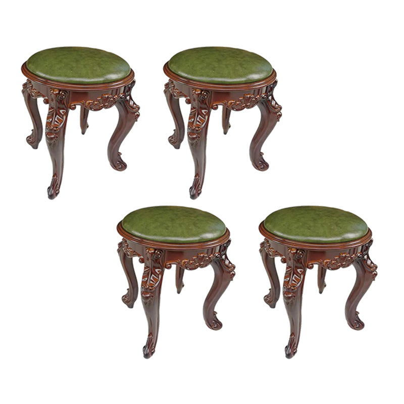 Upholstered Pouf Ottoman Pure Color Metal Frame Craving Stain Resistant Poof Stool Green Round 4 Piece Set Clearhalo 'furn' 'furn_ottomans_poufs' 'Furniture' 'Living Room Furniture' 'Ottomans & Poufs' 'ottomans_poufs' 6431443