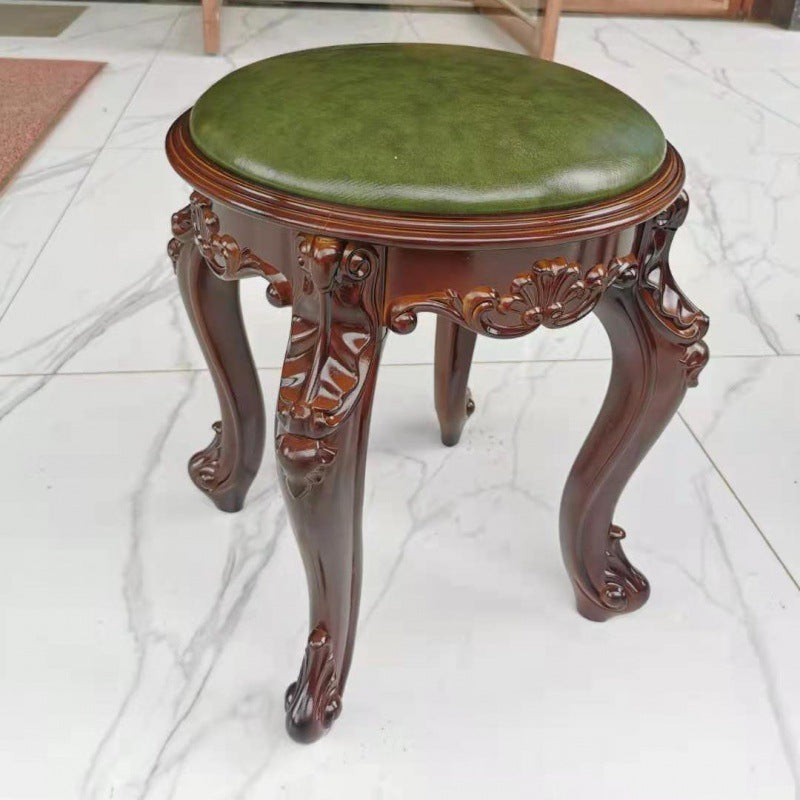 Upholstered Pouf Ottoman Pure Color Metal Frame Craving Stain Resistant Poof Stool Green Round 1 Piece Clearhalo 'furn' 'furn_ottomans_poufs' 'Furniture' 'Living Room Furniture' 'Ottomans & Poufs' 'ottomans_poufs' 6431444