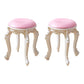 Leather Pouf Stool Craving Upholstered Round Water Resistant Modern Pouf Pink 2 Piece Set Gold Clearhalo 'furn' 'furn_ottomans_poufs' 'Furniture' 'Living Room Furniture' 'Ottomans & Poufs' 'ottomans_poufs' 6431501