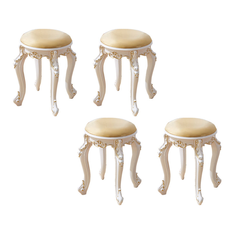 Leather Pouf Stool Craving Upholstered Round Water Resistant Modern Pouf Gold 4 Piece Set Gold Clearhalo 'furn' 'furn_ottomans_poufs' 'Furniture' 'Living Room Furniture' 'Ottomans & Poufs' 'ottomans_poufs' 6431509